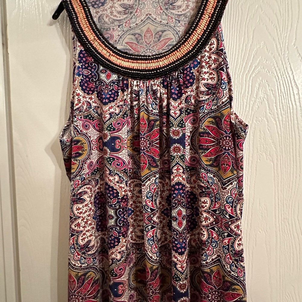 NEW Avenue Tank Top Plus Size 30/32 Sleeveless Embellished Beaded Camisole